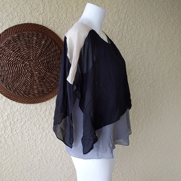 Eileen Fisher Bateau Neck Tiered Silk Top - Picture 6 of 7